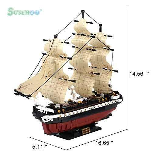 SUSENGO USS Constitution Ship Building Blocks Scale model kits