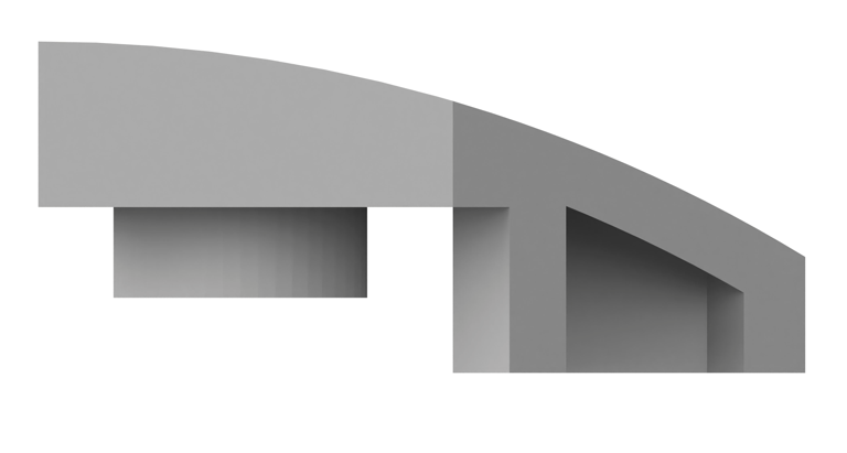 1x2反向弧形砖右切1 × 2 Inverted Curved Brick, Right Cut