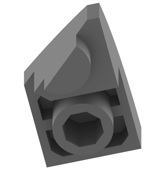 1x2反向弧形砖右切带半凸点1 × 2 Inverted Curved Brick, Right Cut with Half Stud