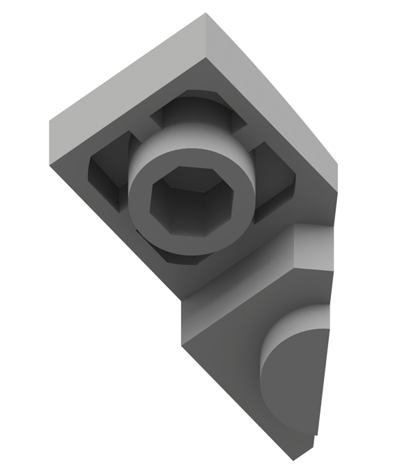 1x2反向弧形砖右切带半凸点1 × 2 Inverted Curved Brick, Right Cut with Half Stud