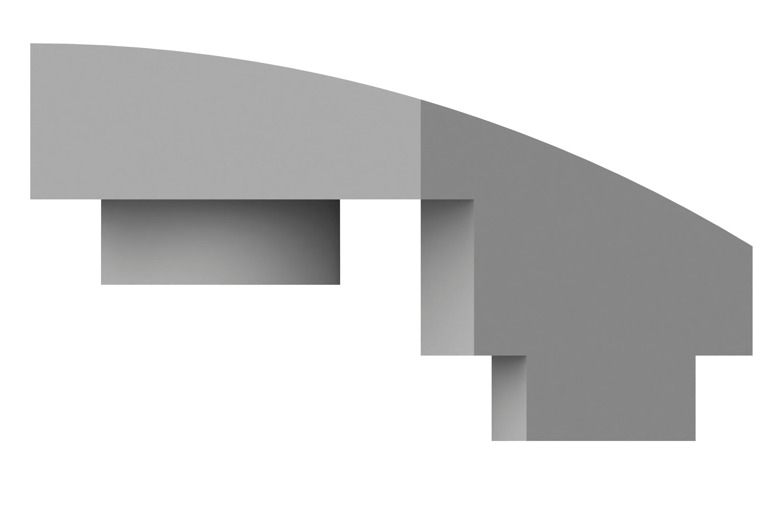 1x2反向弧形砖右切带半凸点1 × 2 Inverted Curved Brick, Right Cut with Half Stud