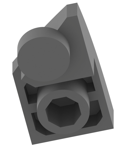 1x2反向弧形砖右切带完整凸点1 × 2 Inverted Curved Brick, Right Cut with Full Stud
