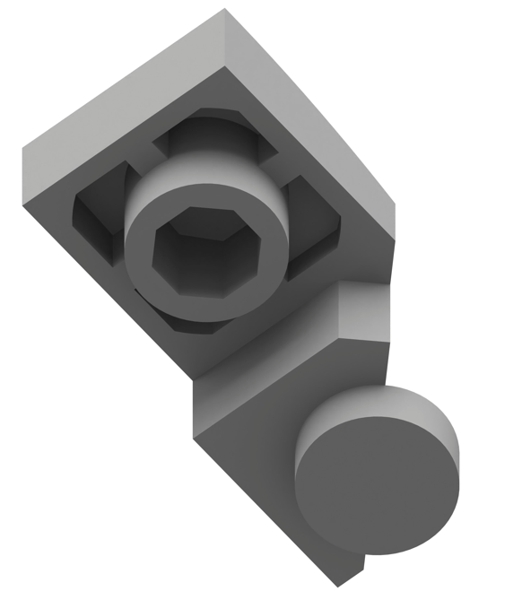 1x2反向弧形砖右切带完整凸点1 × 2 Inverted Curved Brick, Right Cut with Full Stud