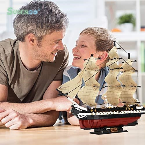 SUSENGO USS Constitution Ship Building Blocks Scale model kits